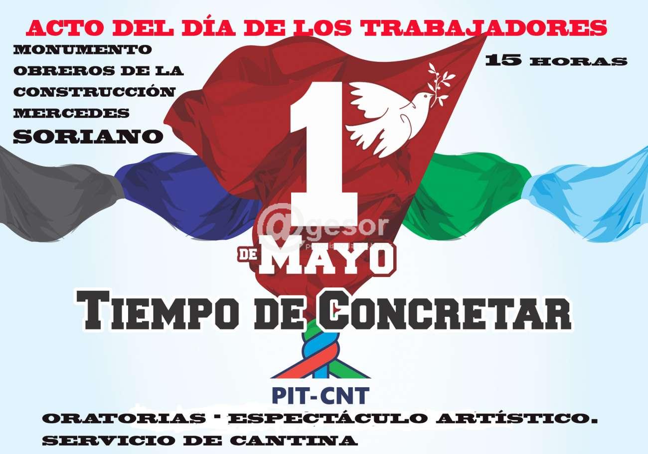 Acto del 1 de mayo en monumento obreros de la construcción hora 15.00.