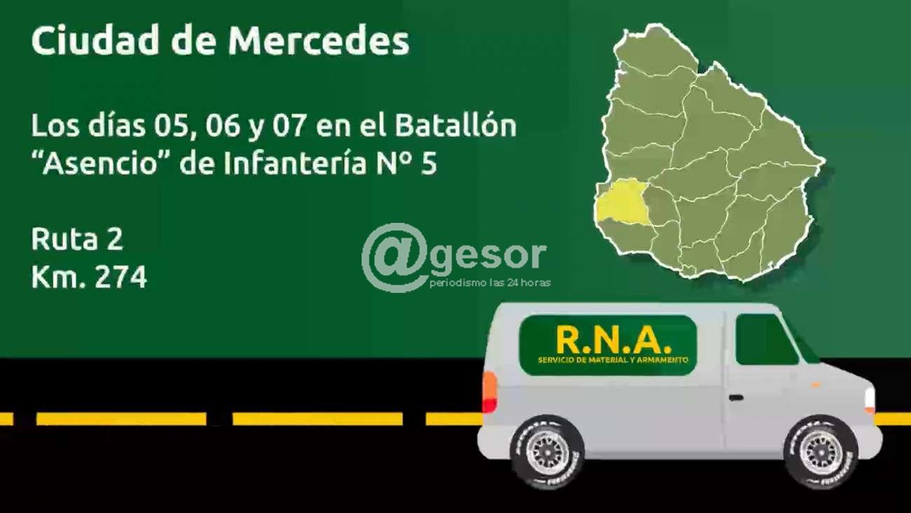 Durante 3 y 4 de octubre en Batallón Rincón de Fray Bentos, mientras que 5, 6 y 7 de octubre en Batallón Asencio de Mercedes