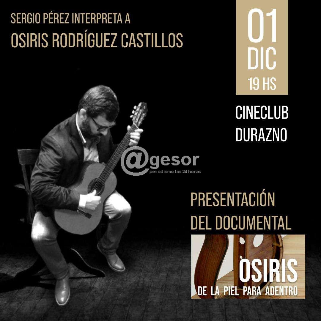 Este jueves 1 de diciembre, en cine Club  de la ciudad de Durazno se presentará el cardonense  Sergio Pérez Neme en  un homenaje a Osiris Rodríguez Castillos.