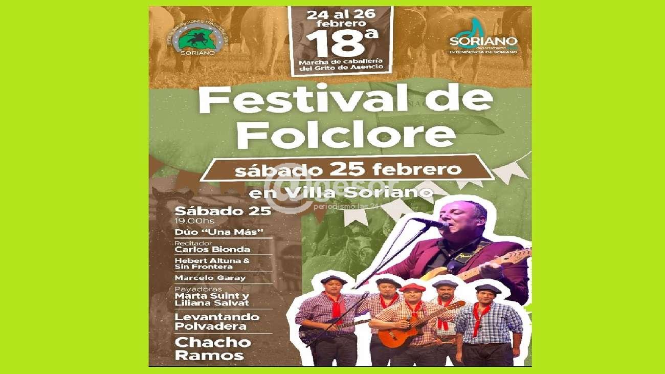 El sábado  25 de  febrero se realiza el Festival Grito de Asencio. Esta  fiesta popular que  cada año se realiza en  Villa Soriano coincidiendo con la llegada a la localidad de la  Marcha Grito de Asencio.