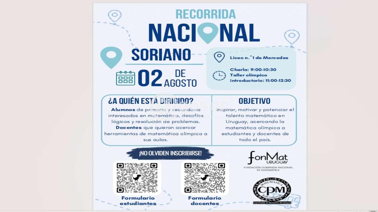 La jornada se realizará en el Liceo Departamental N.º 1