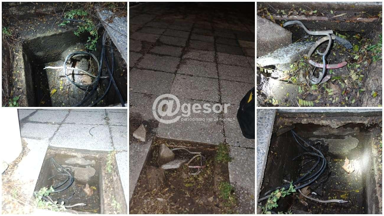 En la noche de hoy se constató un nuevo episodio de vandalismo y hurto del tendido eléctrico del alumbrado público sobre la rambla José Batlle y Ordóñez, afectando la iluminación en un tramo de la franja costera.