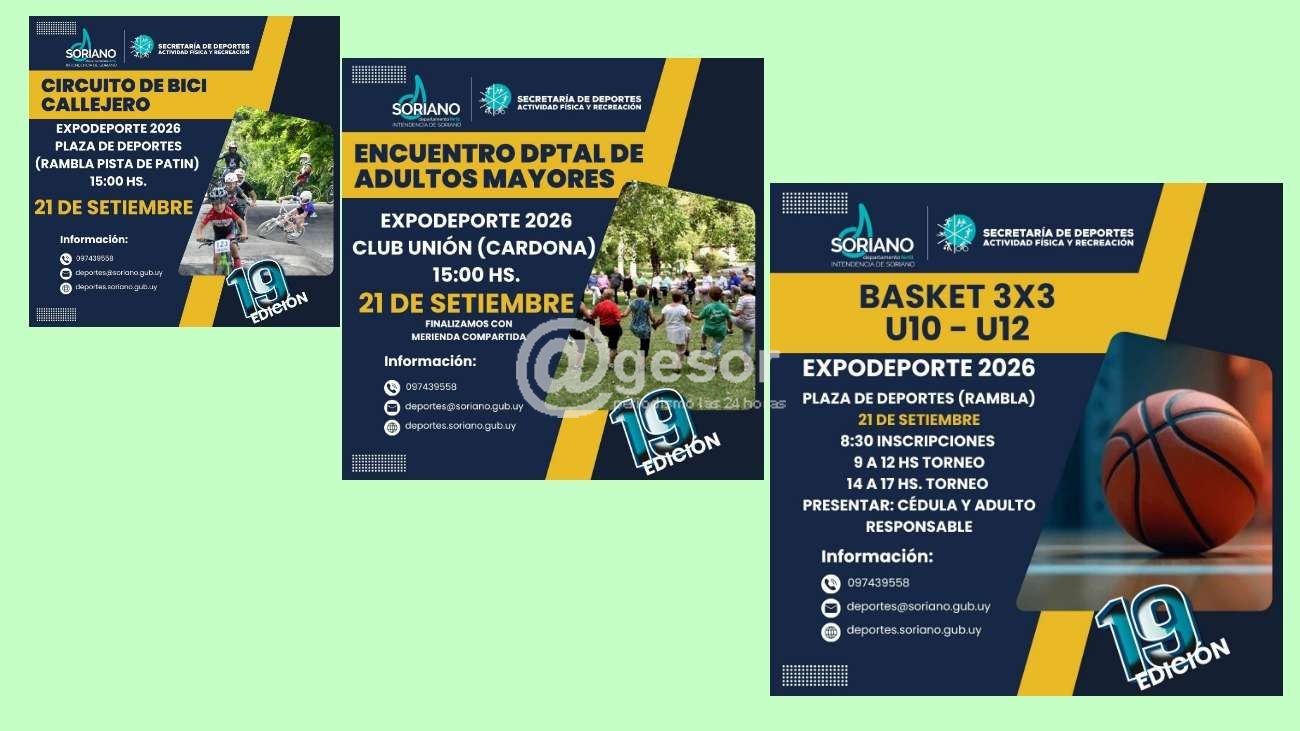 Continua la 19ª Fiesta Nacional del Deporte y la Recreación – Expodeporte 2026 en setiembre.